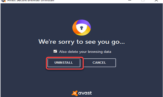uninstall avast secure browser